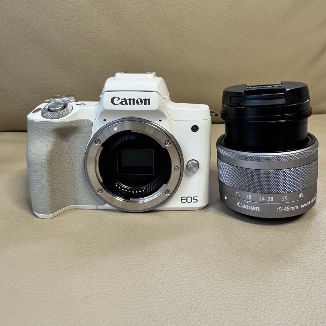 美品EOSKiss M2 EF-M15-45 IS STMレンズキット ホワイト