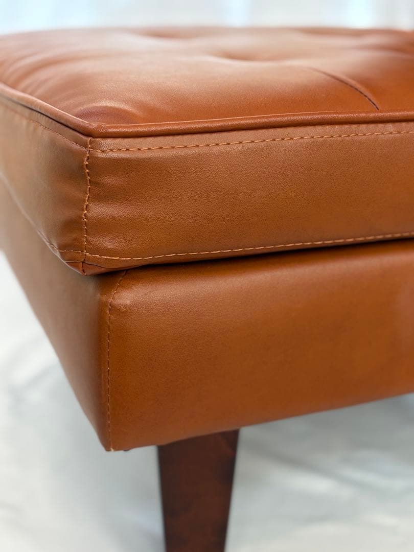 オットマンブラウンレザー