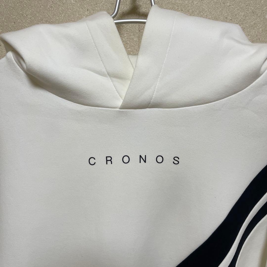CRONOS ホワイト ストライプ　パーカー　Ｌサイズ