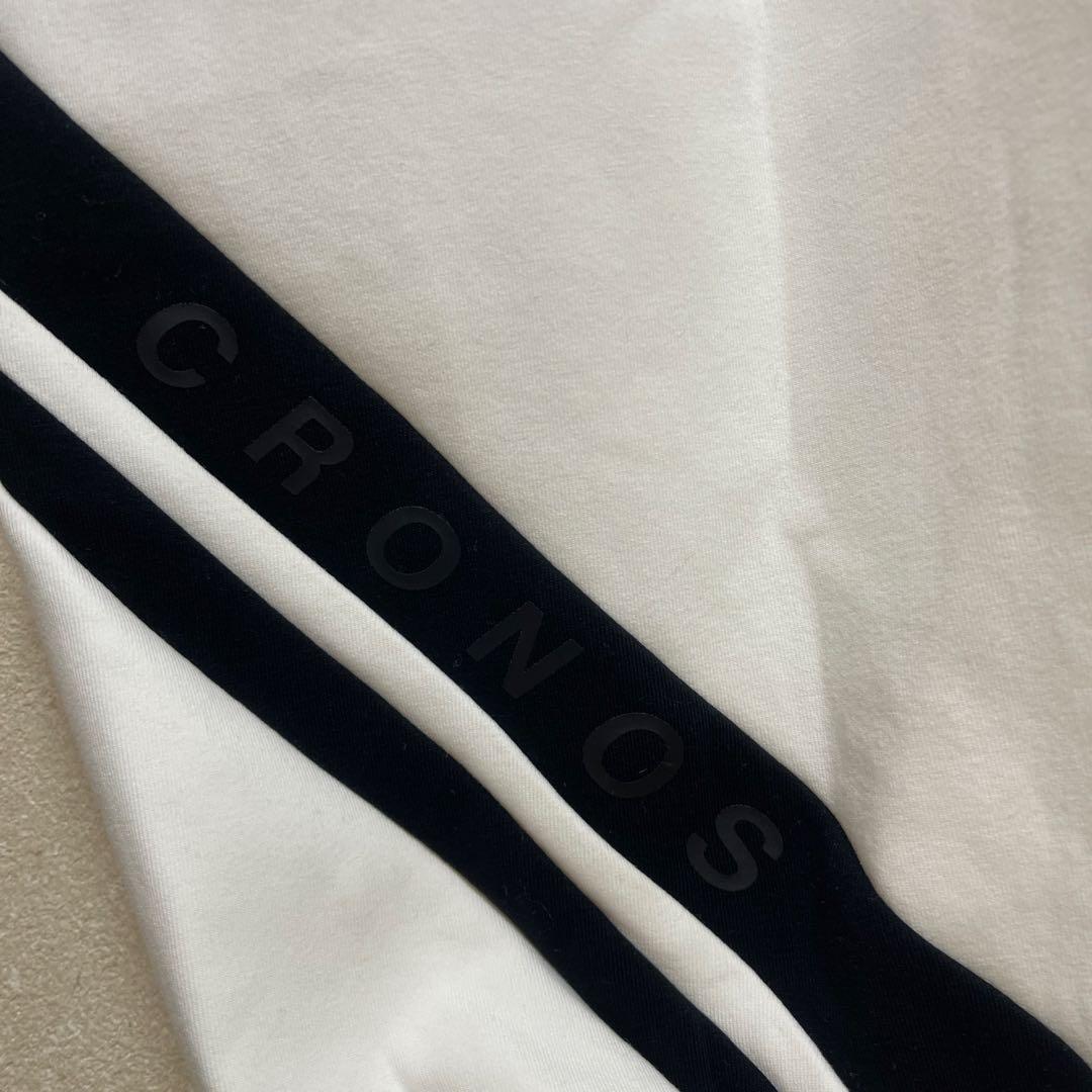 CRONOS ホワイト ストライプ　パーカー　Ｌサイズ