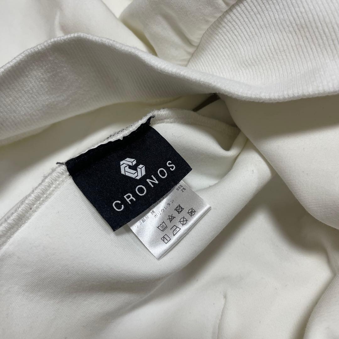 CRONOS ホワイト ストライプ　パーカー　Ｌサイズ