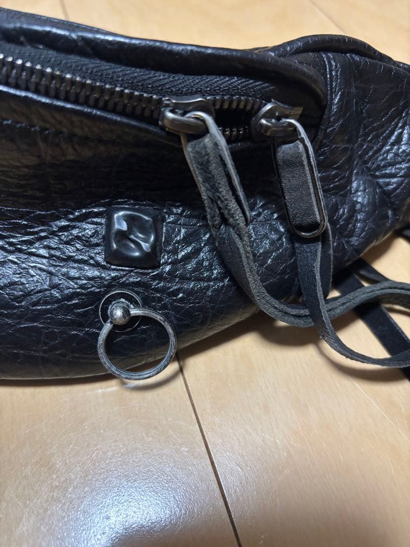 ジャムホームメイド　ミニショルダー　ウエストバッグ　クロコ型押しレザー　本革