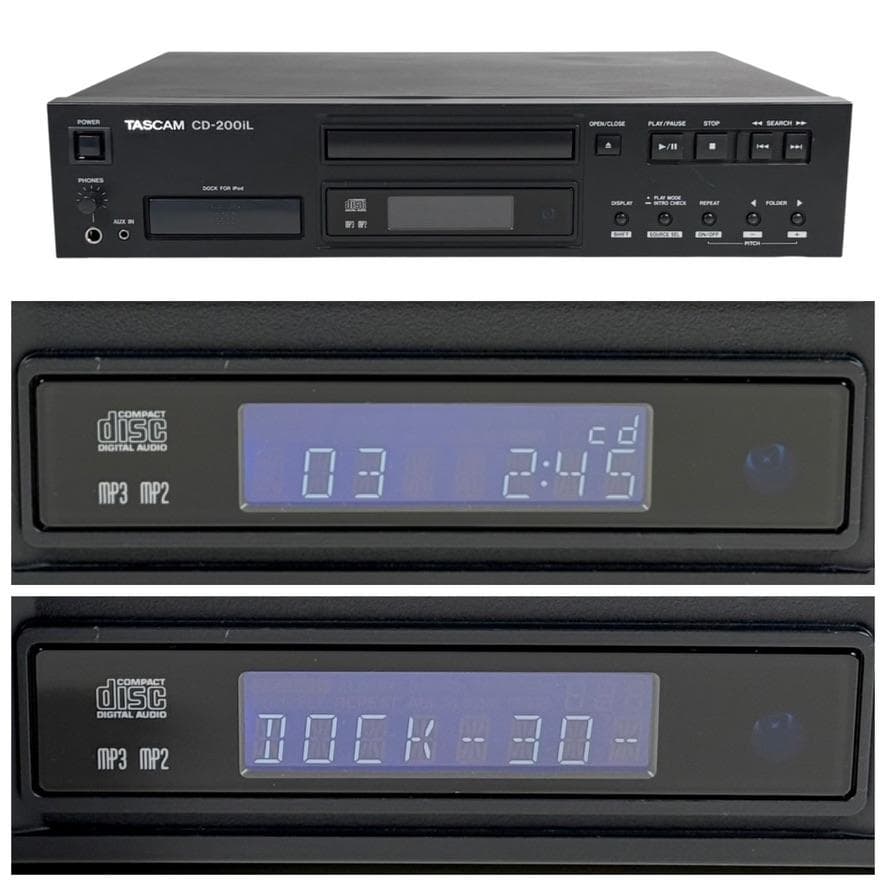 優良動作品・TASCAM CDプレーヤー iPodドック搭載 CD-200iL