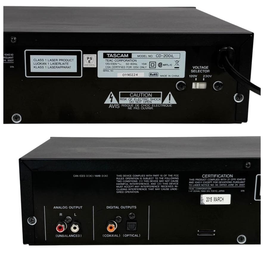 優良動作品・TASCAM CDプレーヤー iPodドック搭載 CD-200iL
