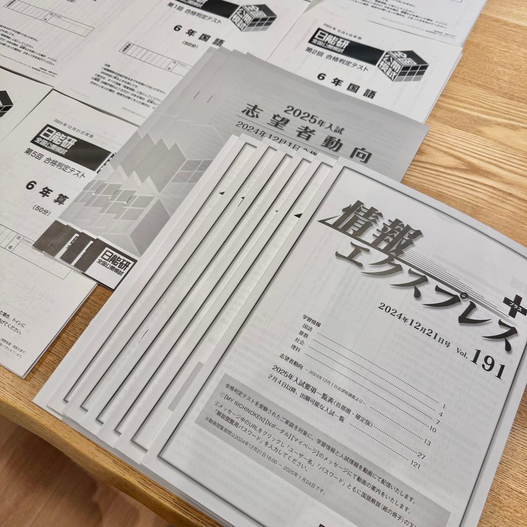 日能研 6年 実力/合格/志望校判定テスト 解答解説付き 4教科 2024年度