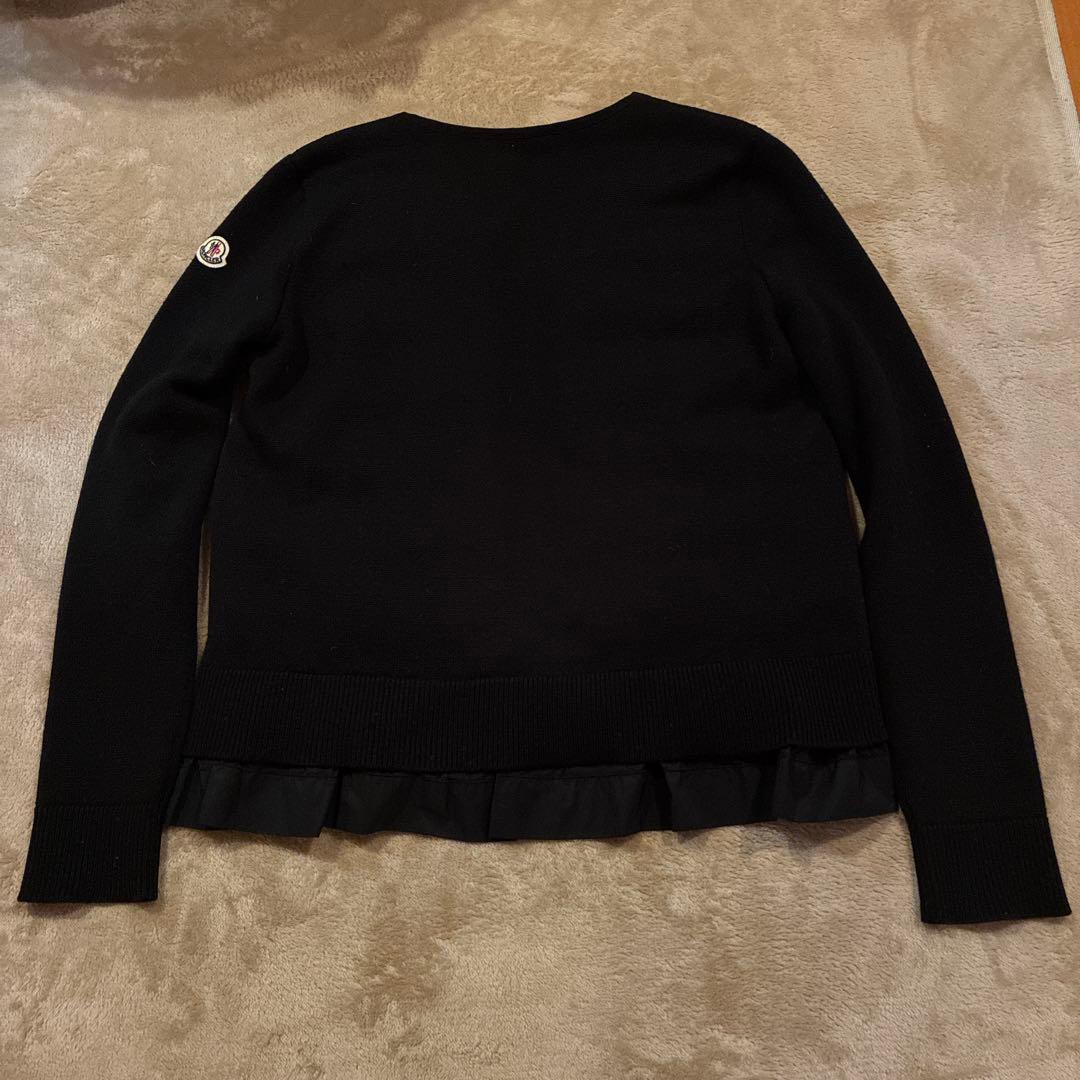 MONCLER ブラックダウンジャケット 1 ダウン×ウール ブラック フレア