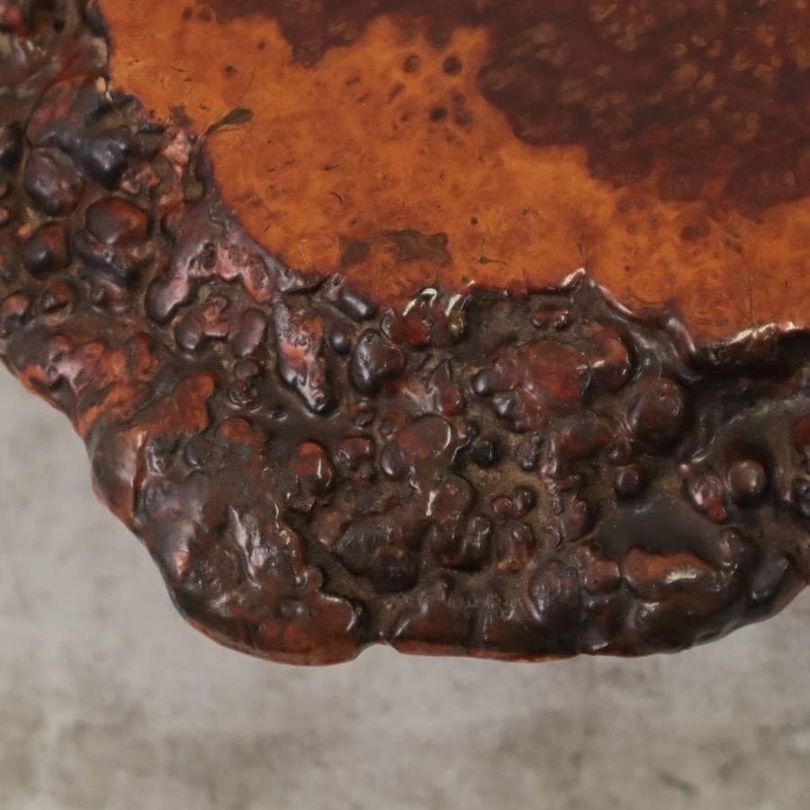 値下高級銘木 唐木 花梨 瘤杢 葡萄杢 一枚板 座卓 猫脚 99×66×31cm