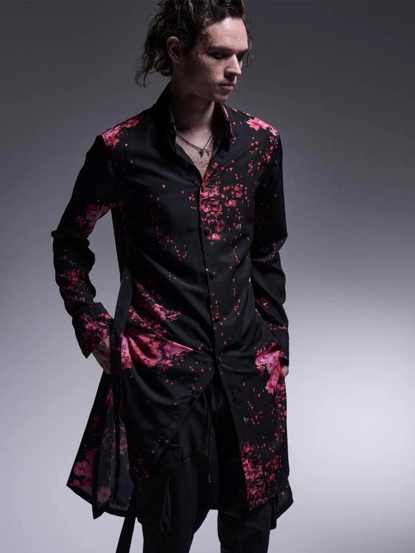 専用kiryuyrik 25AW SAKURA デシンロングフレアシャツ L