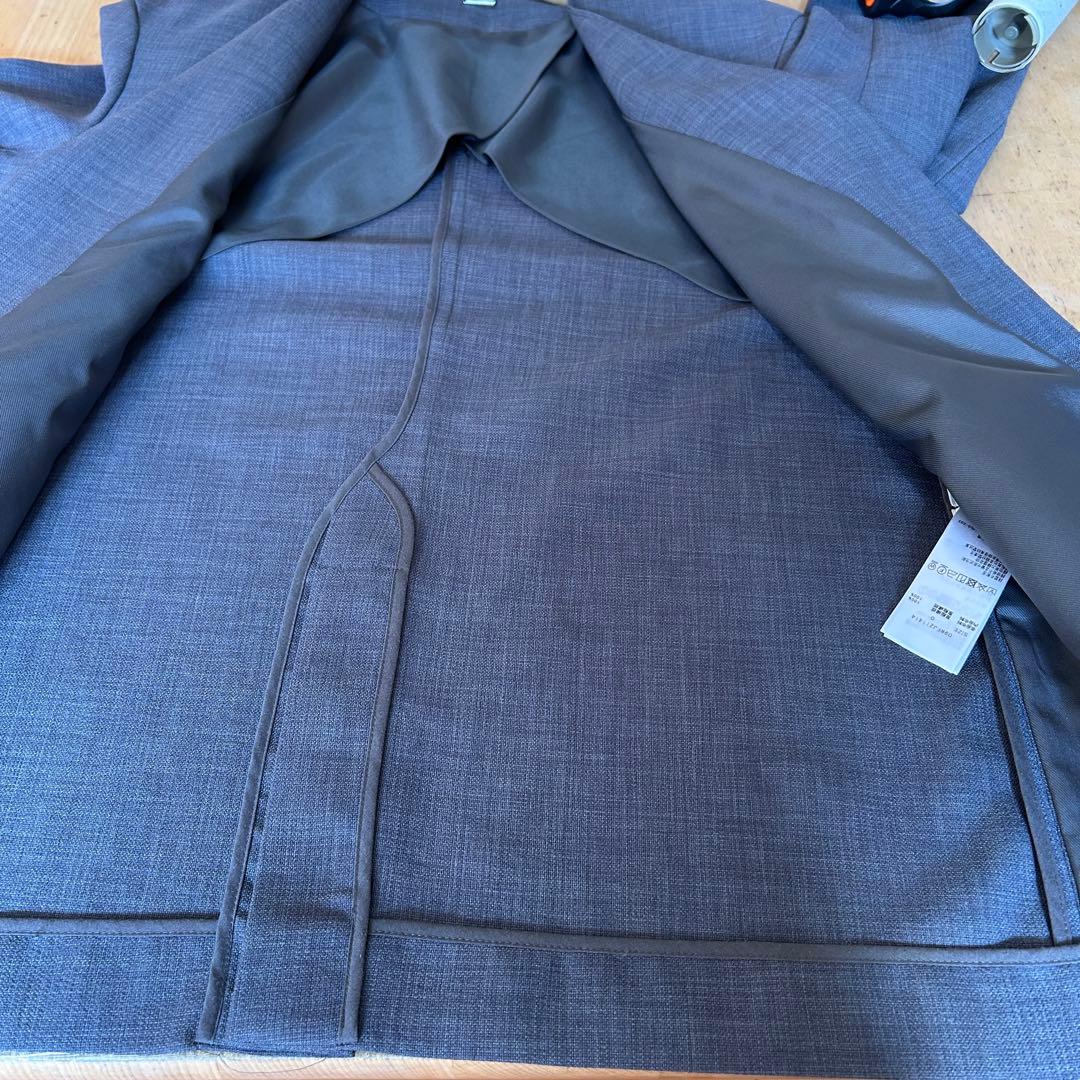 美品！Mila Owenグレー　VネックノーカラーストレッチパンツスーツS