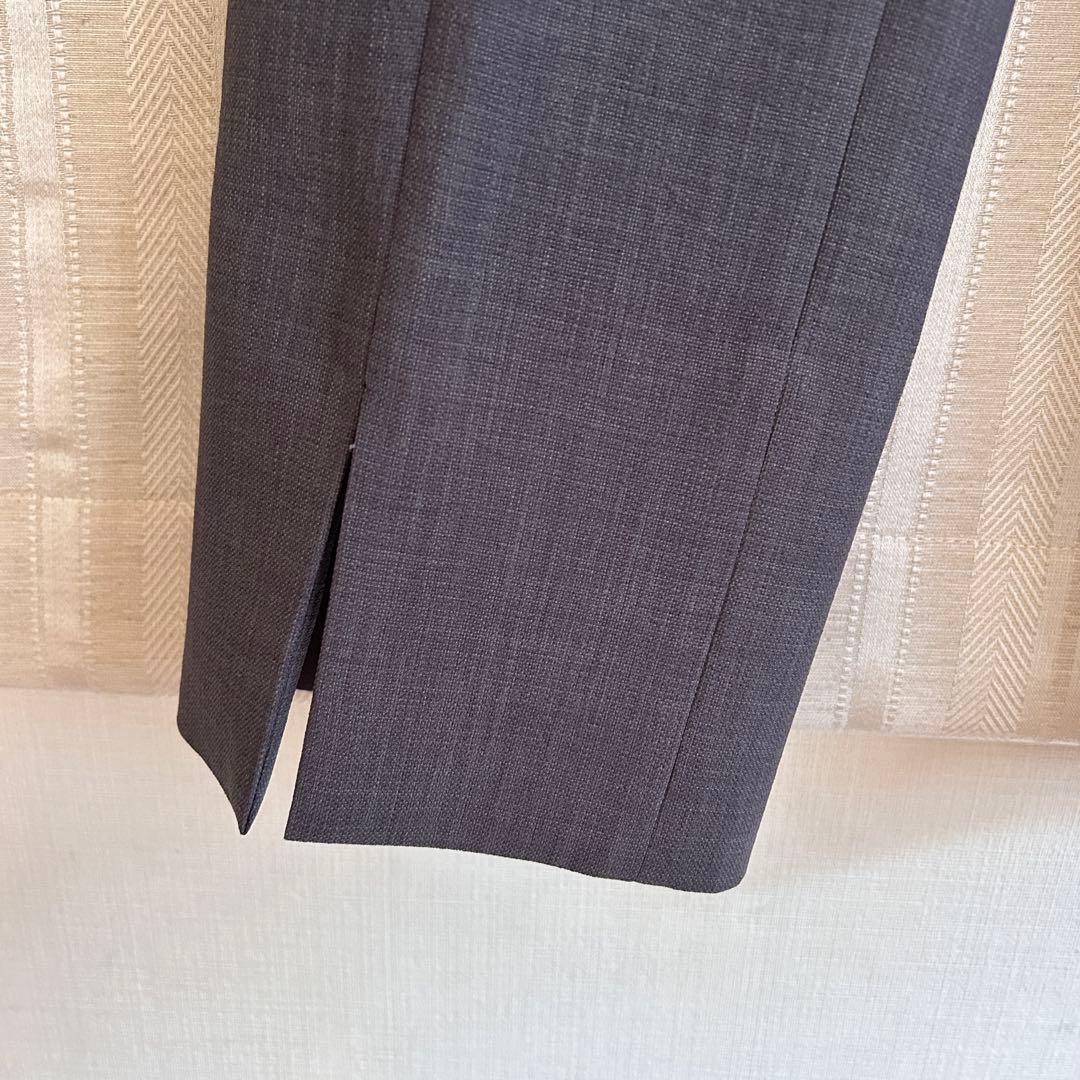 美品！Mila Owenグレー　VネックノーカラーストレッチパンツスーツS