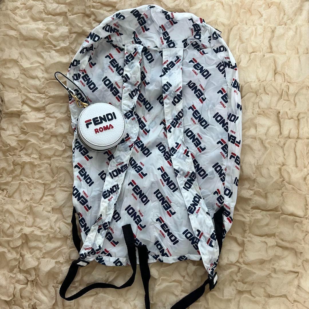 FENDI フェンディ FILAコラボ リュックサック エコバッグ　ホワイト