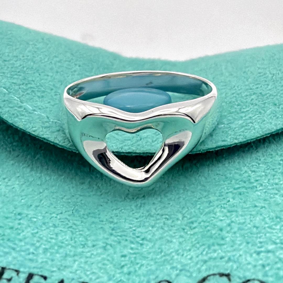 極美品 新品仕上げ ティファニー オープンハート リング 13号 シルバー925