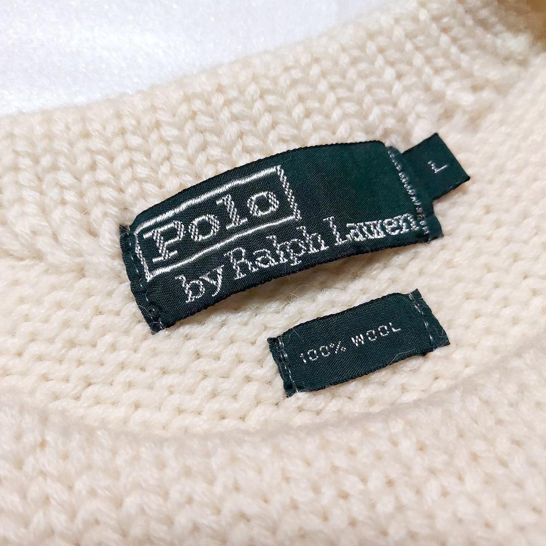 ポロラルフローレン✨ローゲージニット ざっくりボリューム 厚手 あったか オフ白