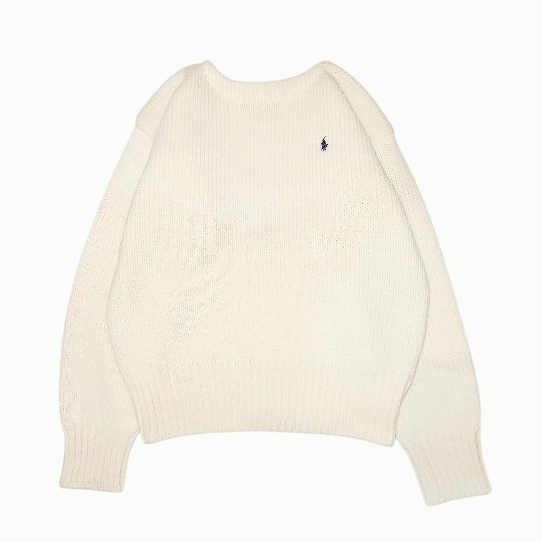 ポロラルフローレン✨ローゲージニット ざっくりボリューム 厚手 あったか オフ白