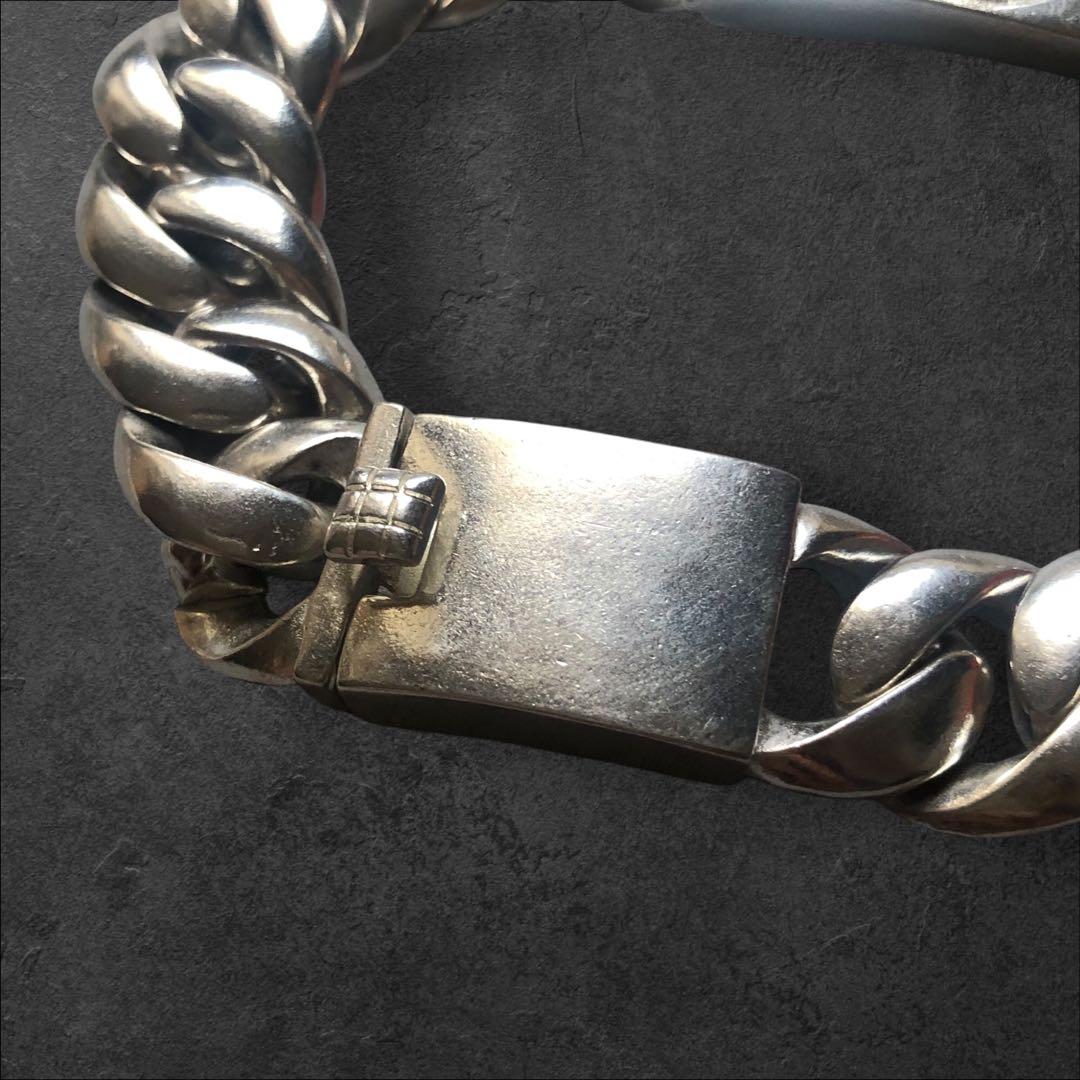 シルバー925 クロス　喜平チェーンブレスレット S925 刻印あり 80s