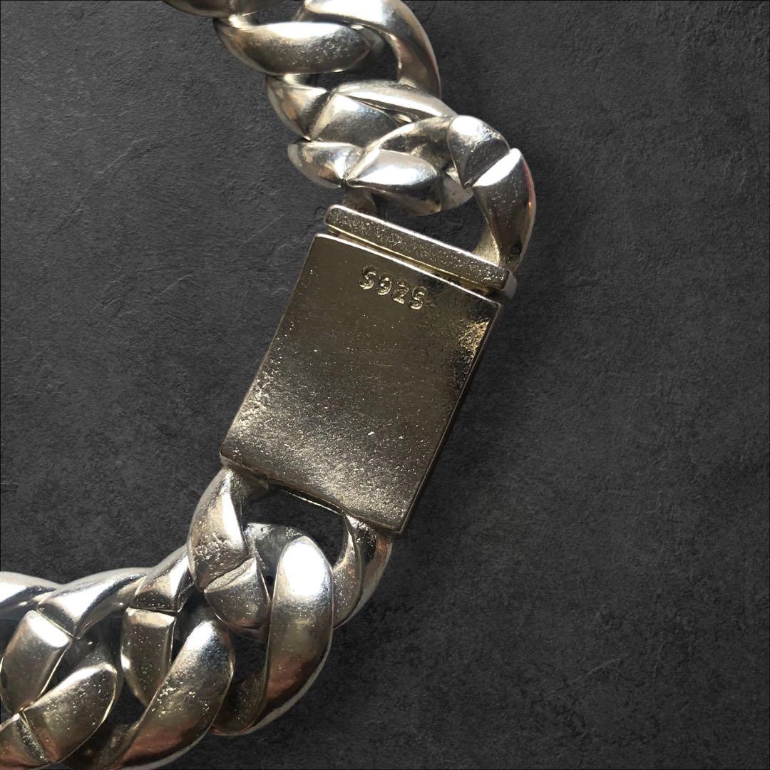 シルバー925 クロス　喜平チェーンブレスレット S925 刻印あり 80s