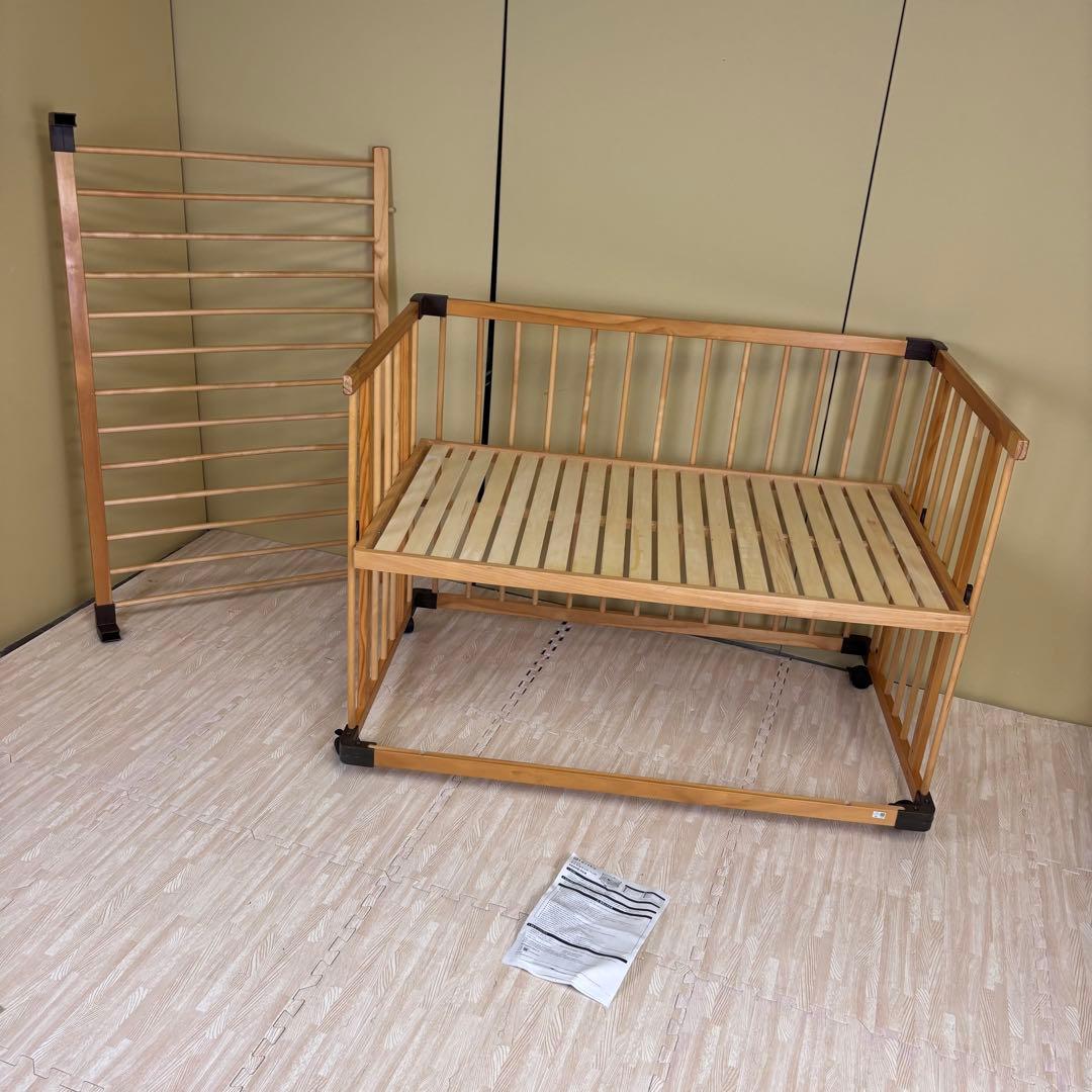 ☆除菌清掃済☆　ファルスカ　ベッドサイドベッド03　ラージ　ナチュラル　ベルト付