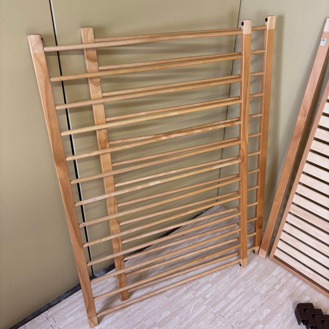 ☆除菌清掃済☆　ファルスカ　ベッドサイドベッド03　ラージ　ナチュラル　ベルト付