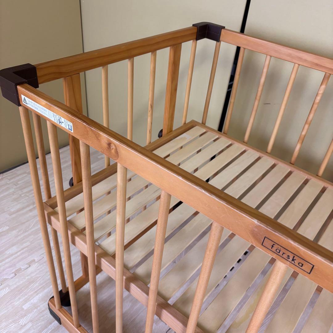 ☆除菌清掃済☆　ファルスカ　ベッドサイドベッド03　ラージ　ナチュラル　ベルト付