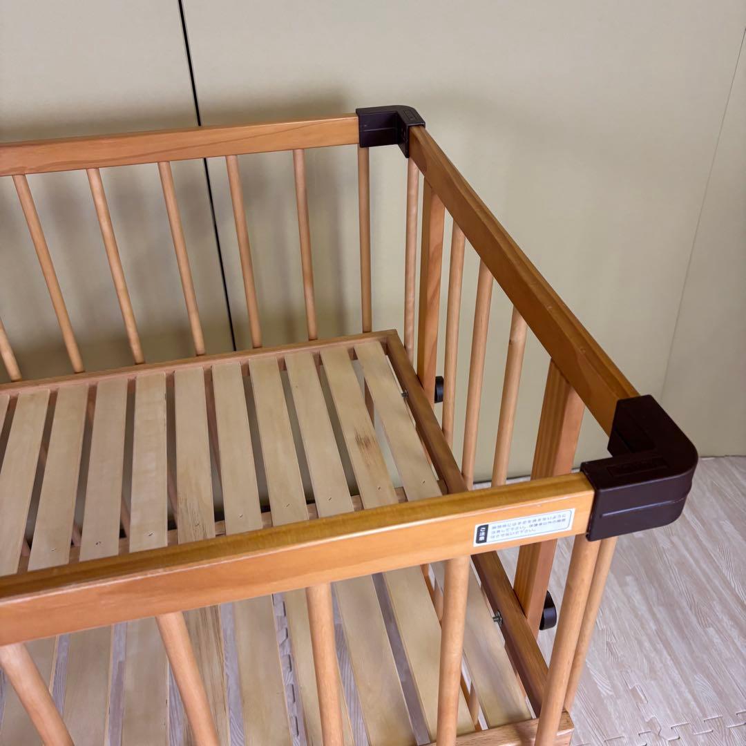 ☆除菌清掃済☆　ファルスカ　ベッドサイドベッド03　ラージ　ナチュラル　ベルト付