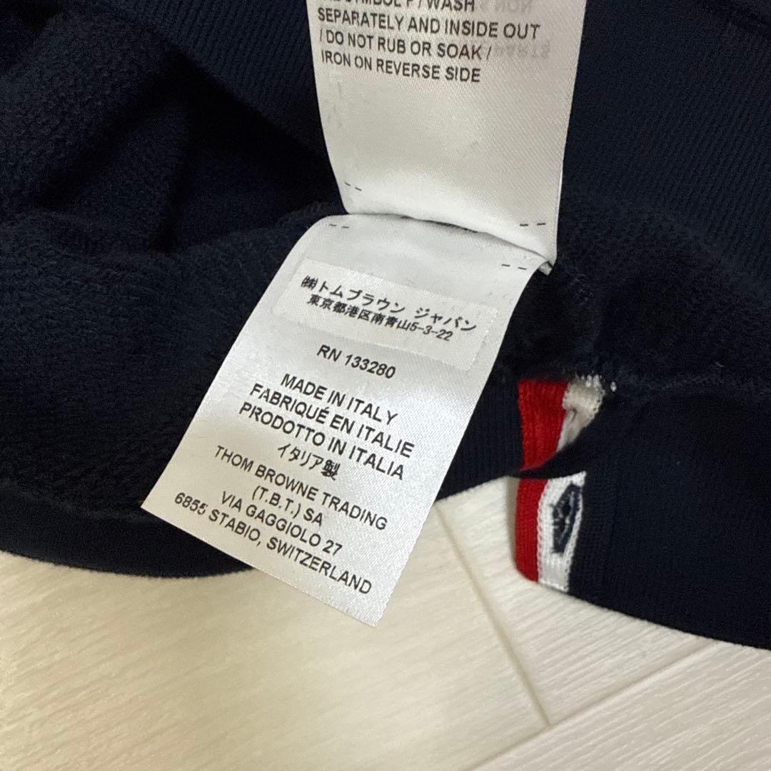 THOM BROWNE トムブラウントリコロールネイビー パーカー SIZE 1