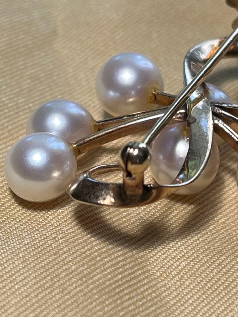 K14 レトロ　真珠　ブローチ