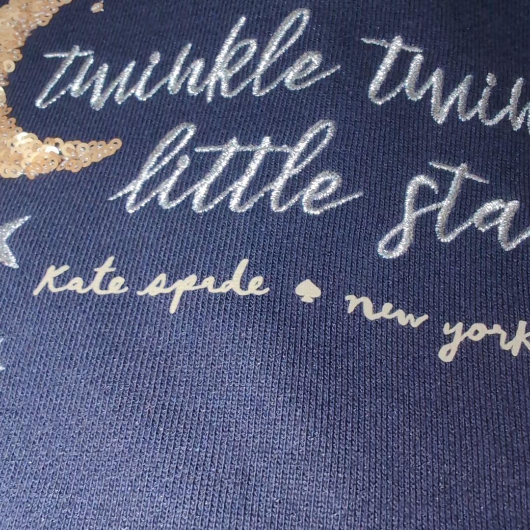 激安160★ケイトスペードニューヨーク★スパンコール付！ロゴプリントワンピース★