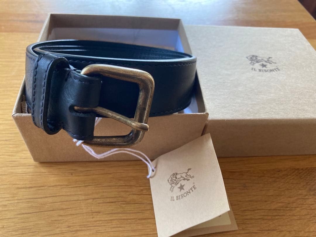 【最終価格 新品】イルビゾンテ IL BISONTE ブラックレザーベルト