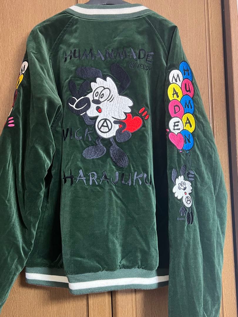 ラ*ン様 Human Made スカジャン ネイビー/ホワイト/ピンク