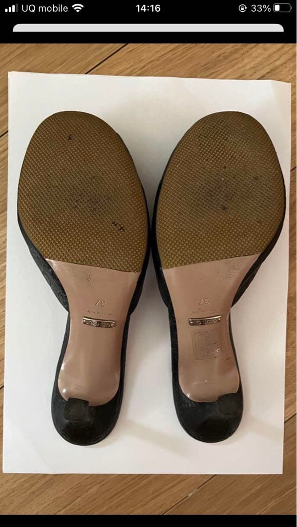 GUCCI ブラック オープントゥ ミュール❣️37