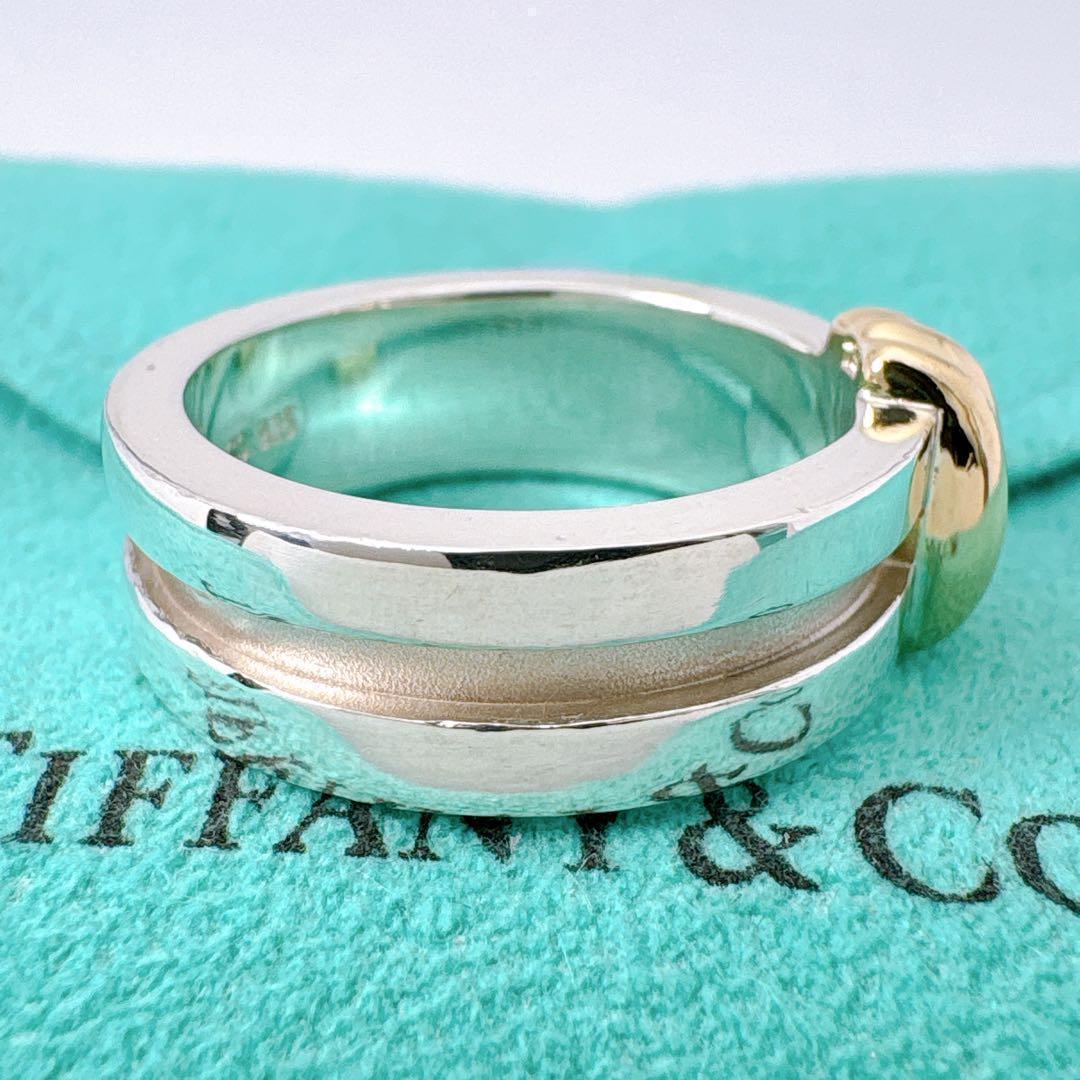 極美品 オールドティファニー グルーヴ ウィズ 16.5号 シルバー k18