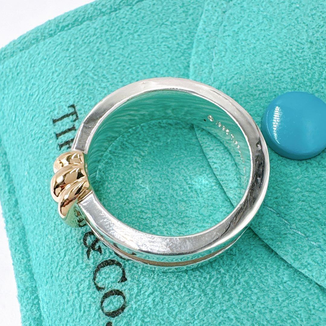 極美品 オールドティファニー グルーヴ ウィズ 16.5号 シルバー k18