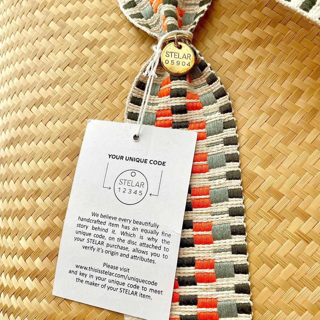 新品・STELAR ハンドメイド ストロー製かごバッグ（バリ製／大きめサイズ）