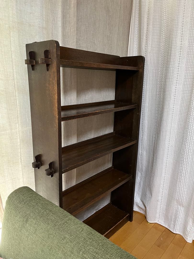 あ*た様 ヒビ割れあり　古い　本棚　くさび　136センチ　無垢　民藝　アンティー