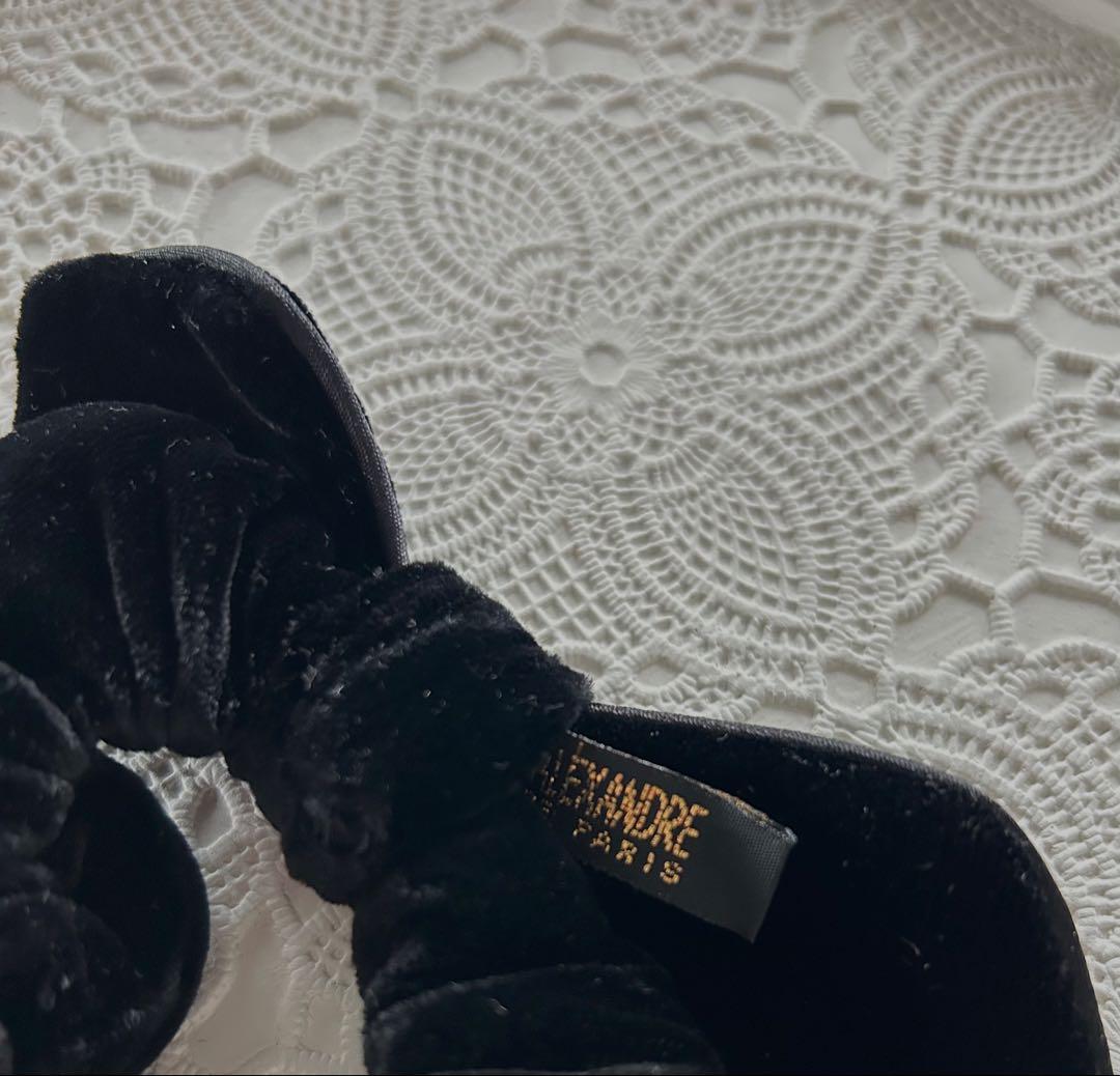 新品同様 アレクサンドルドゥパリ リボンベルベット シュシュ ブラック