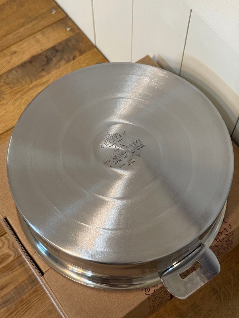 新品 CRISTEL 両手浅鍋 L 22cm 蓋なし S22QL