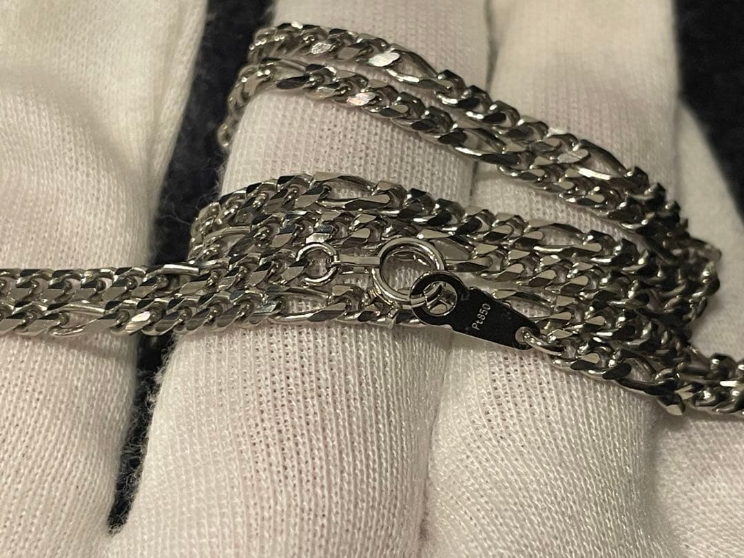 プラチナ　キヘイネックレス　喜平　フィガロチェーン　PT850 メンズ　PT刻印