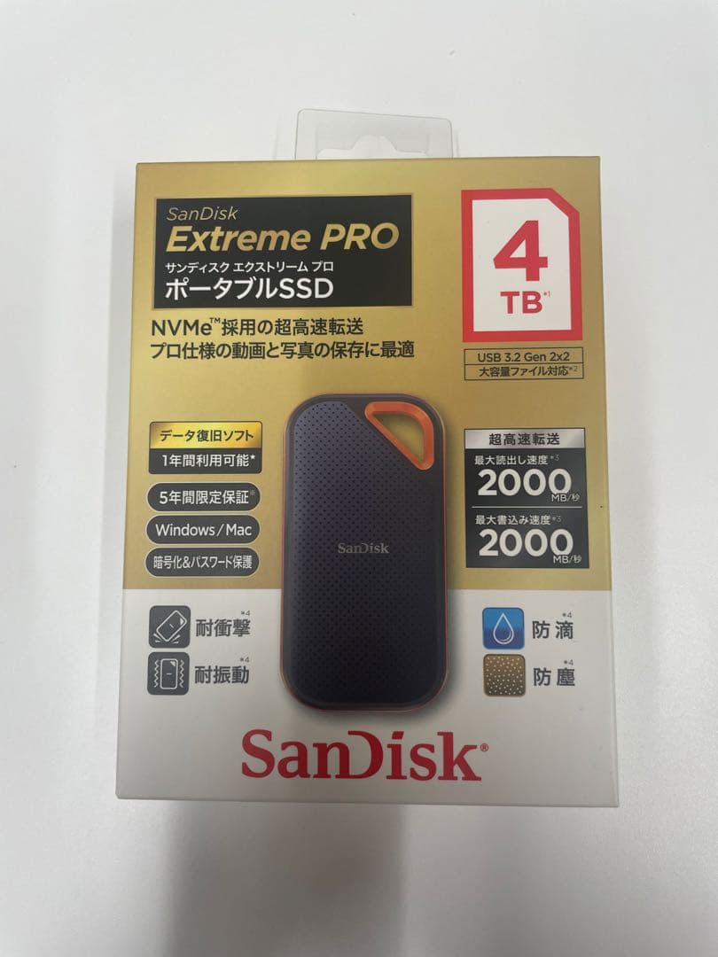【新品・未開封】SanDisk Extreme PRO 4TB