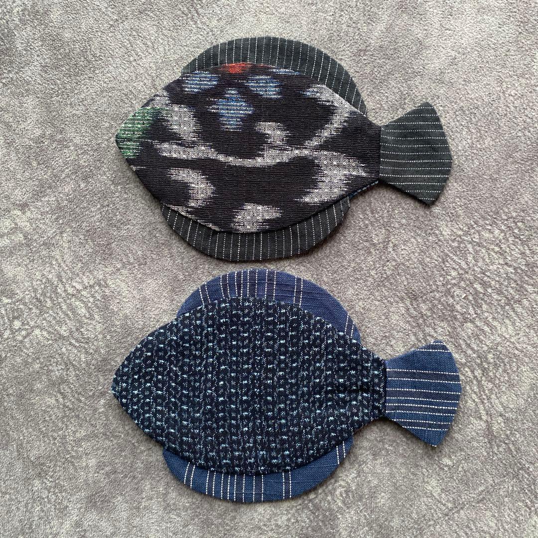 カレイのコースターハンドメイド(No.92)小12匹と(No.94 )小 2匹