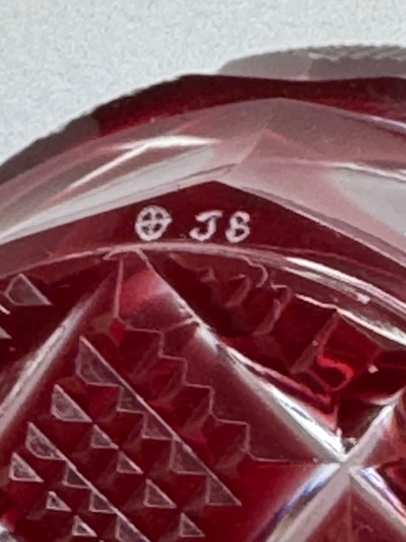 薩摩切子復元島津　赤　ミニ猪口 N0007 最終値段