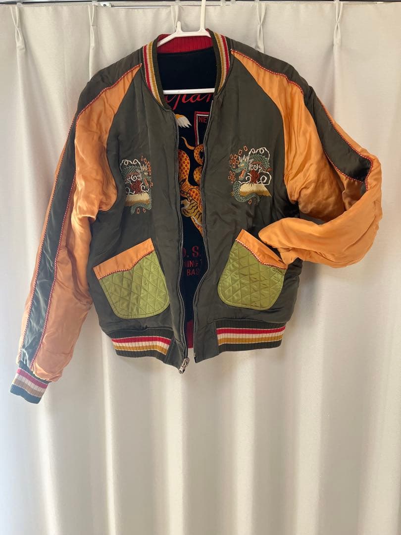 スカジャン 刺繍ドラゴンと鷲