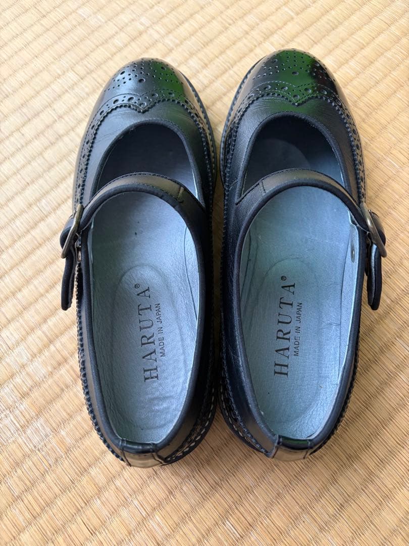HARUTA ハルタ 太ベルトストラップシューズ ウイングチップ