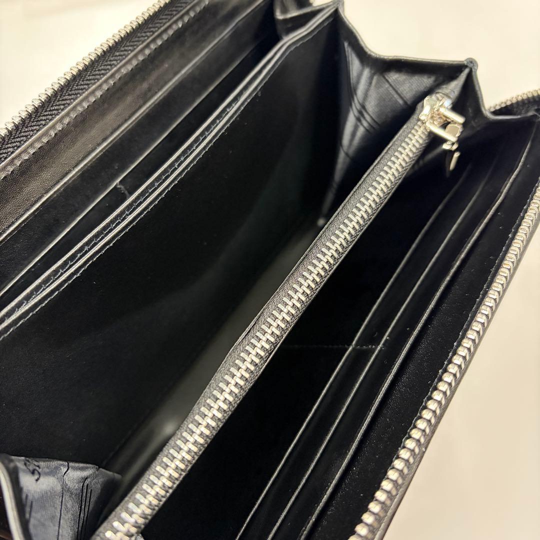 スティングレイ 長財布 ブラック ラウンドファスナー ストラップ対応 天眼