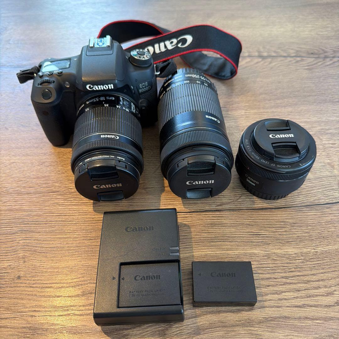 【お値下げ】Canon EOS 8000D 本体レンズ3本セット