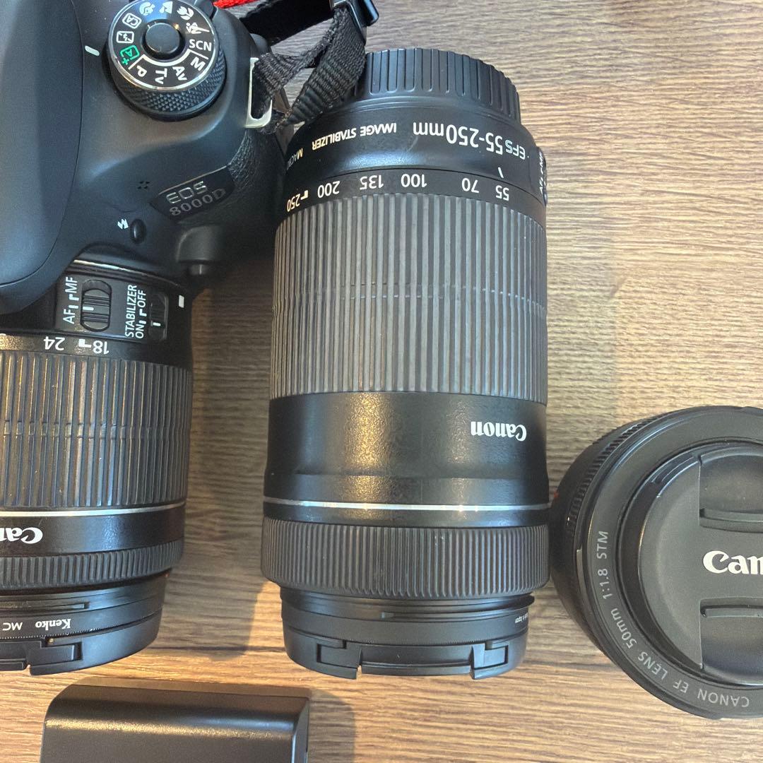 【お値下げ】Canon EOS 8000D 本体レンズ3本セット