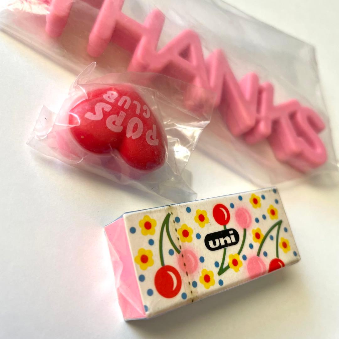 昭和レトロ　ピンク消しゴム　サンリオ　ティッシュ　80年代ファンシー　おままごと