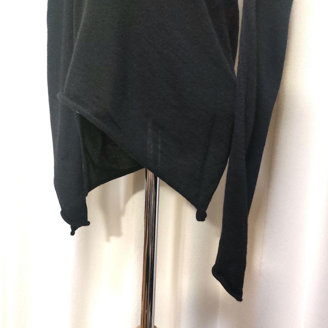 コムデギャルソン 薄手 クルーネック ウール ニット カットオフ