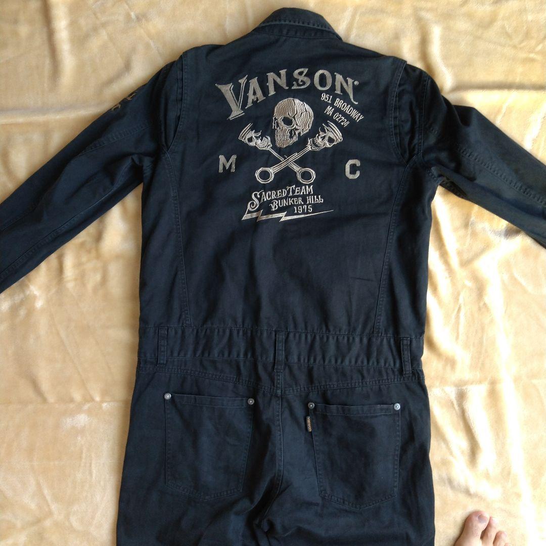 バンソン ツナギ XL 刺繍 ブラック 黒 バイカー バイク