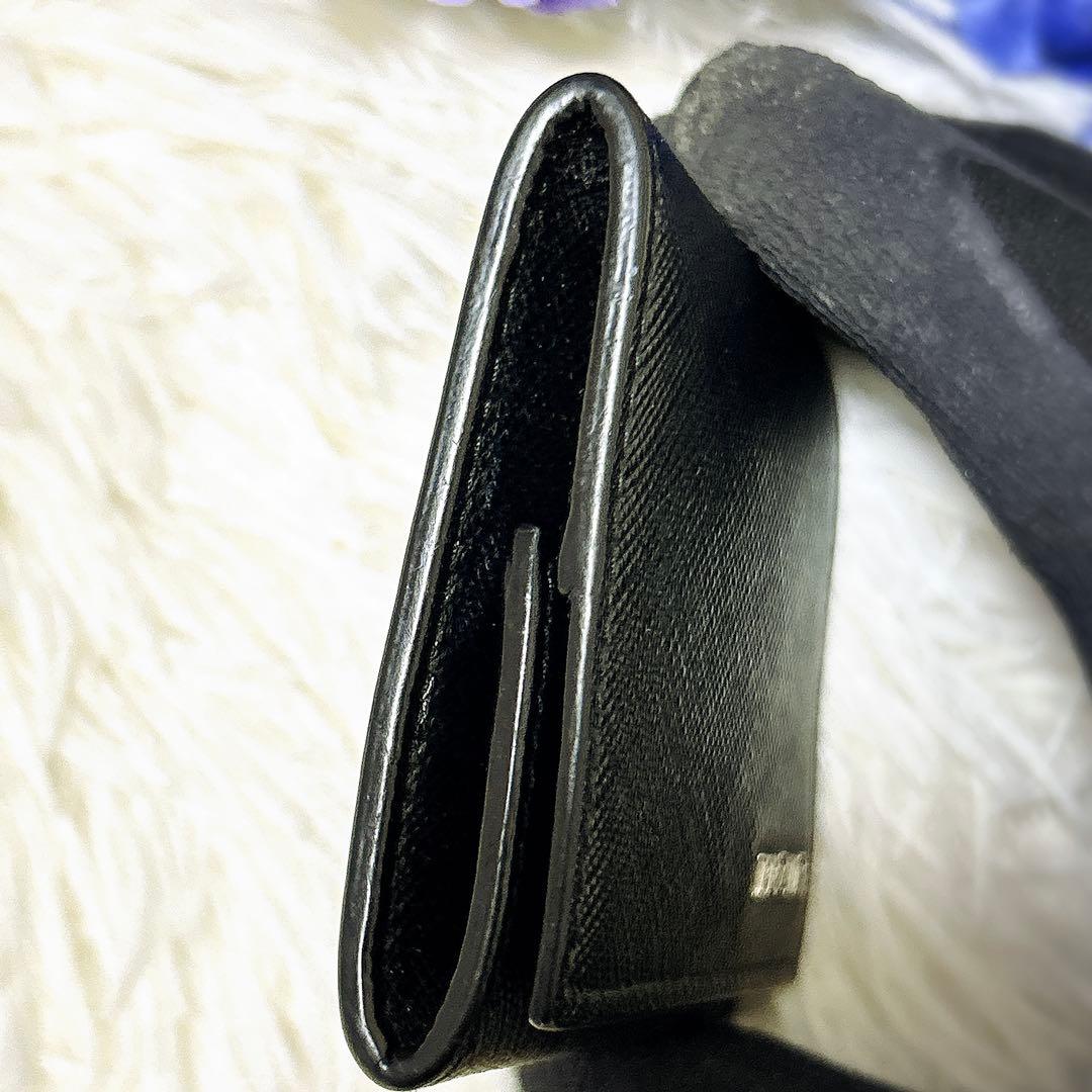 極美品 プラダ　サフィアノ シルバー金具 ケース　小銭入れ　ブラック