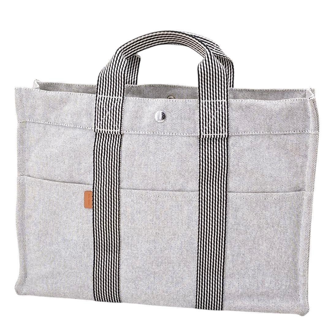 美品/エルメス/ニューフールトゥMM /トートバッグ/A4サイズ/エールライン/